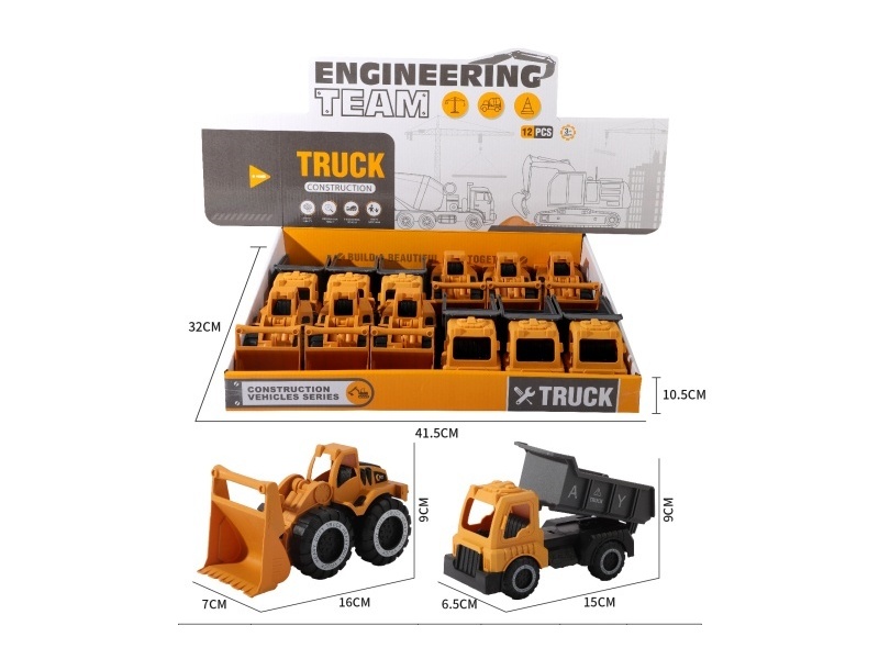 Sliding Engineering Bulldozer Dump Truck 12 Pieces