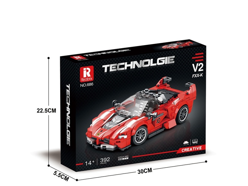 Zhenzhuan Building Block Motorcycle Series Fxx-K Static Version (392 Pieces) Simulation Puzzle Toy Small Particle Small Particle Building Blocks