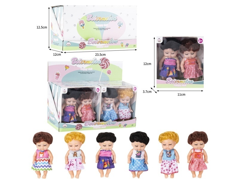 4-Inch Solid 2-Person Sleeping Doll (6 Boxes)
