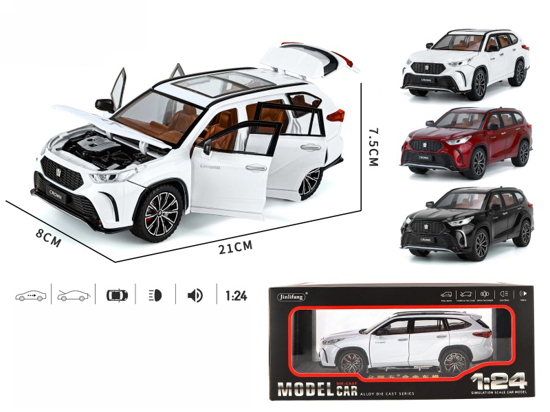1:24 Crown Kluger Streetcar Version Pull Back Alloy Six-Door Car Model With Sound And Light