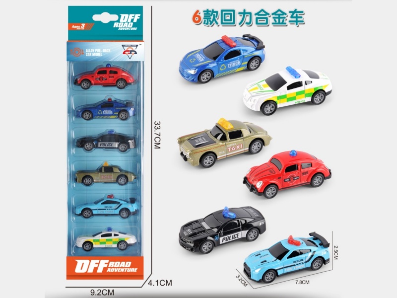 1;64 Pull Back Die-cast Police Car