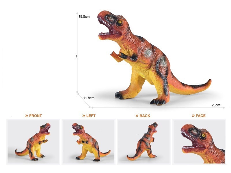 10-Inch Painted Thick-Fleshed, Cotton-Rich And Soft Rubber Tyrannosaurus Rex (A Safe Animal Set For Infants And Children)