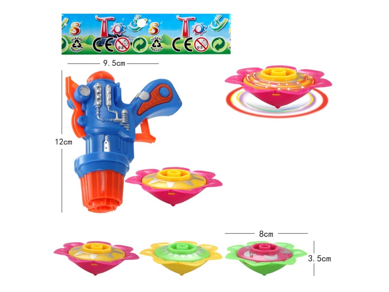 Top Gun Windup Top Toy With Light