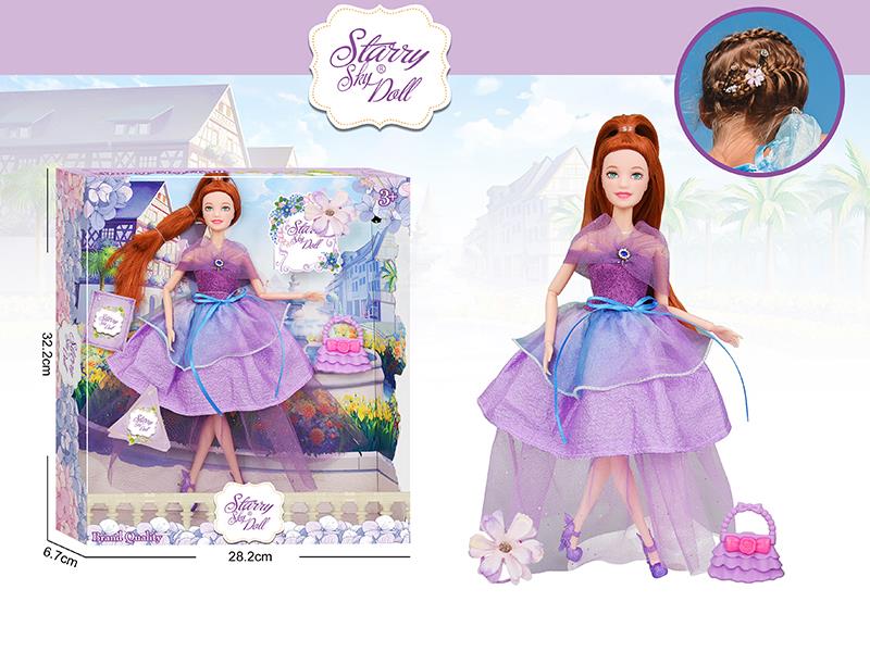 11.5 Inch 11-Joints Fashion Doll With Hair Rope, Handbag