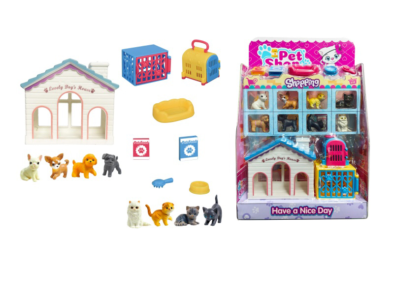 Cat And Dog House Set