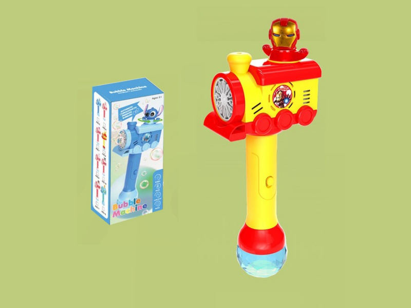 Iron Man Automatic Rotating Electric Bubble Stick(Lights And Music)