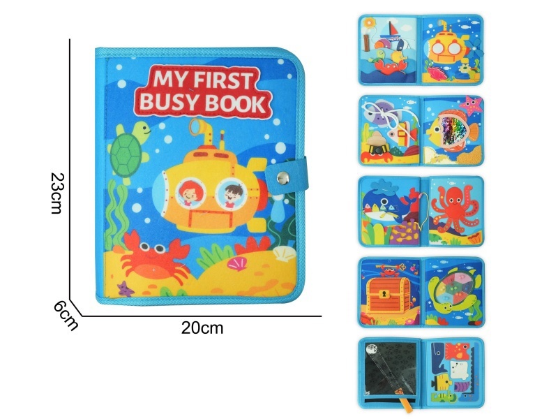 Montessori Early Childhood Education And Intelligence Development - Felt Ocean Submarine Book, 6 Pages