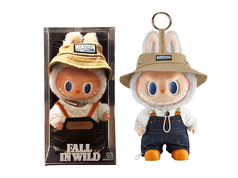 8" Plush Vinyl Labubu Doll Keychain With 1 Card(Two Sets Of Clothes)
