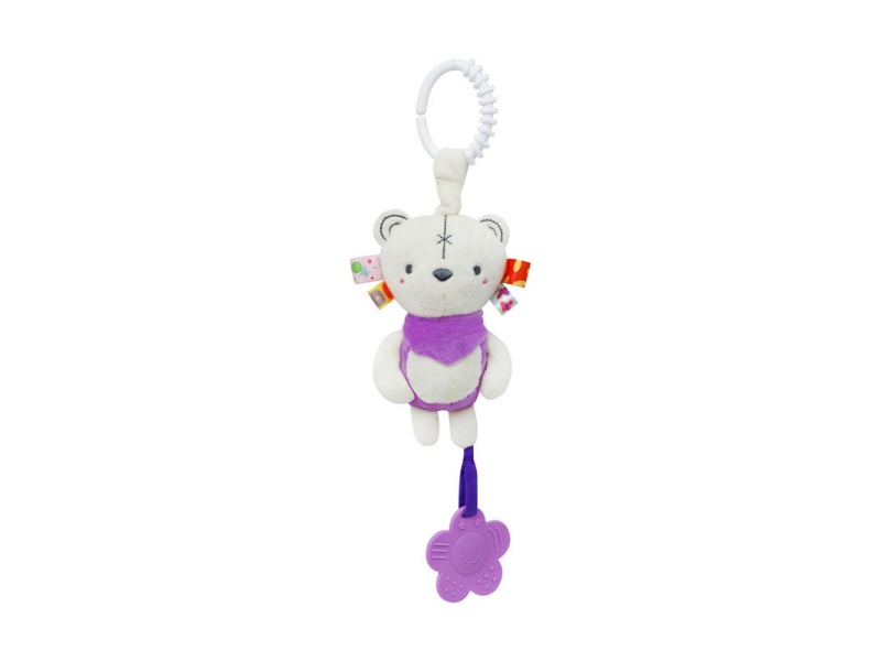 Bb Called Purple Bear Baby Comfort Teething Tube Bell Plush Pendant