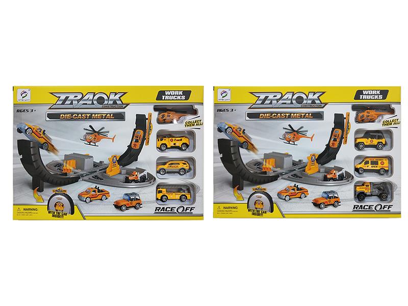 Mini Alloy Work Trucks Toy Deformable Tire Parking Lot