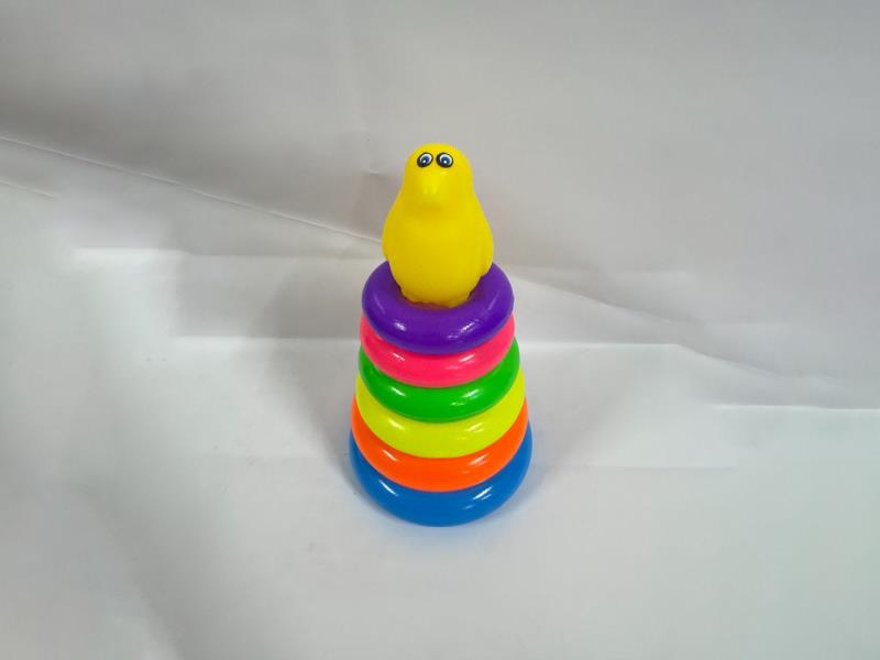 Penguin Rainbow Tower Jenga Ring 6 Layers