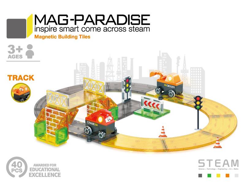 Engineering Rail Truck Magnetic Building Blocks 40pcs