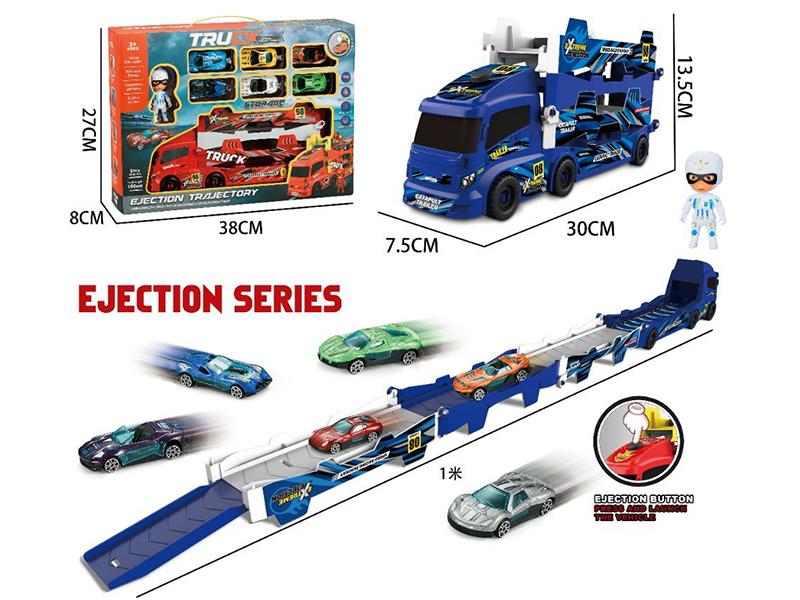 Ejection Track Storage Truck With 6 Alloy Cars, 1 Action Figure