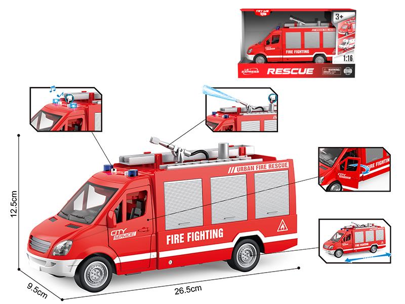 1:16 Friction Fire Engine(With Light And Sound)