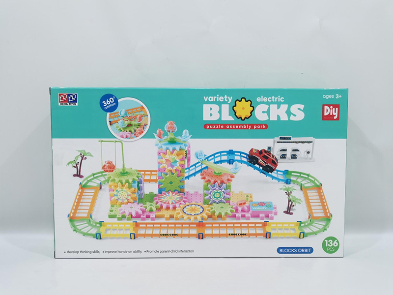 Variety Electric Gear Building Blocks Track Car 136pcs
