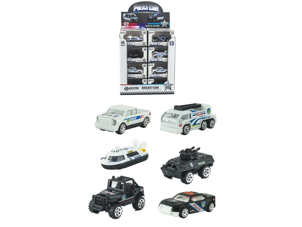 Alloy Taxi Police Car 24Pcs