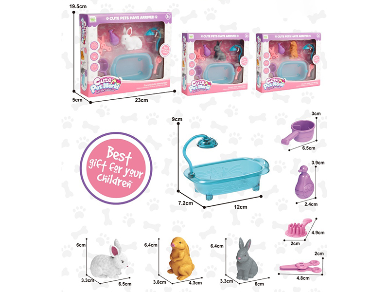 Soft Plastic Rabbit Bath Set