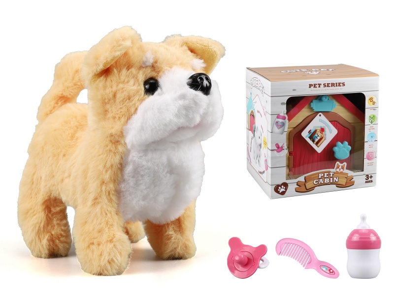 Electric Plush Dog With Pet Cabin