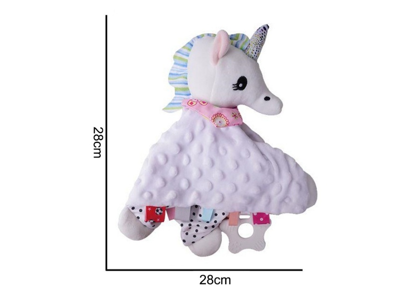 Plush White Unicorn Soothing Towel