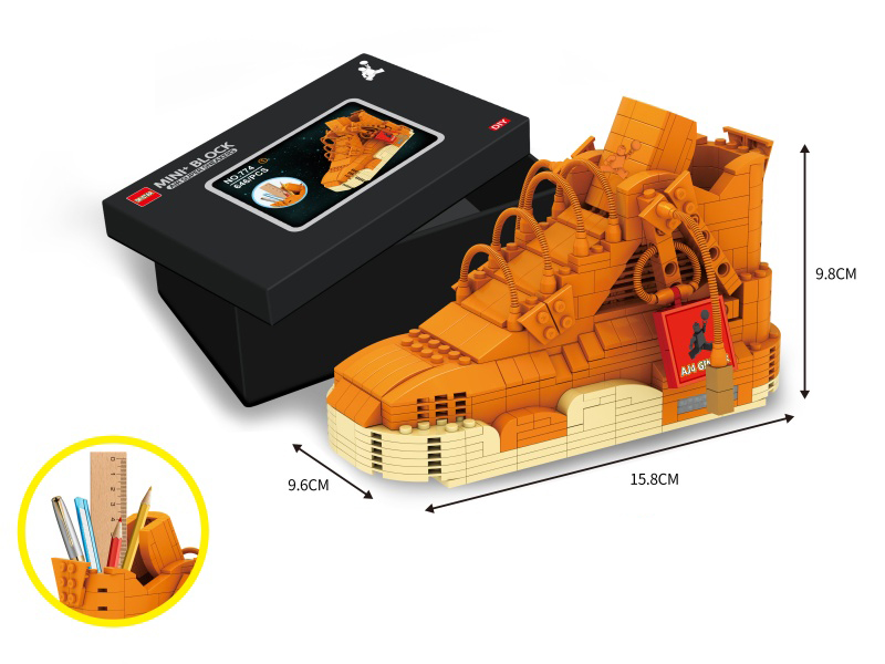 Mini Building Blocks Ginger AJ4 Sneakers Pen Holder 646pcs