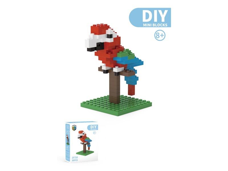 Tiger Parakeet Bird Building Blocks 98 PCS