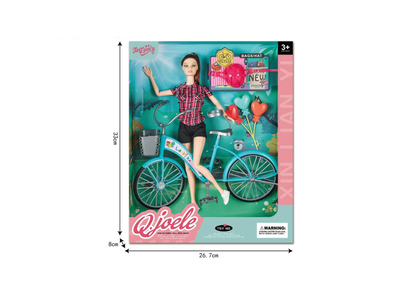 Joller 11.5-Inch Articulated Doll Bicycle Set