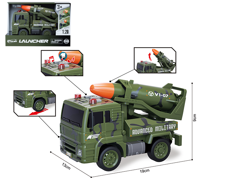 1:20 Friction Missile Vehicle With Sound And Light