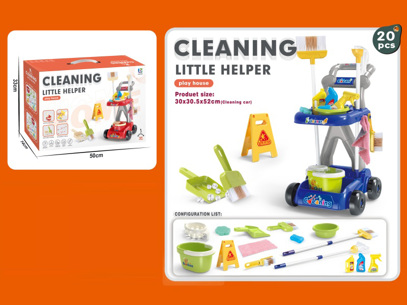 Cleaning Trolley Set 20Pcs Blue