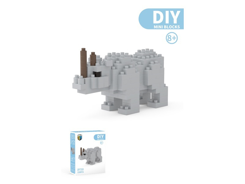 Rhinoceros Animal Building Blocks 128 PCS