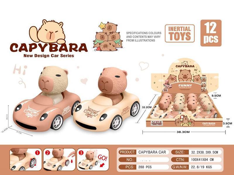 Capybara Pull Back Cars 12pcs