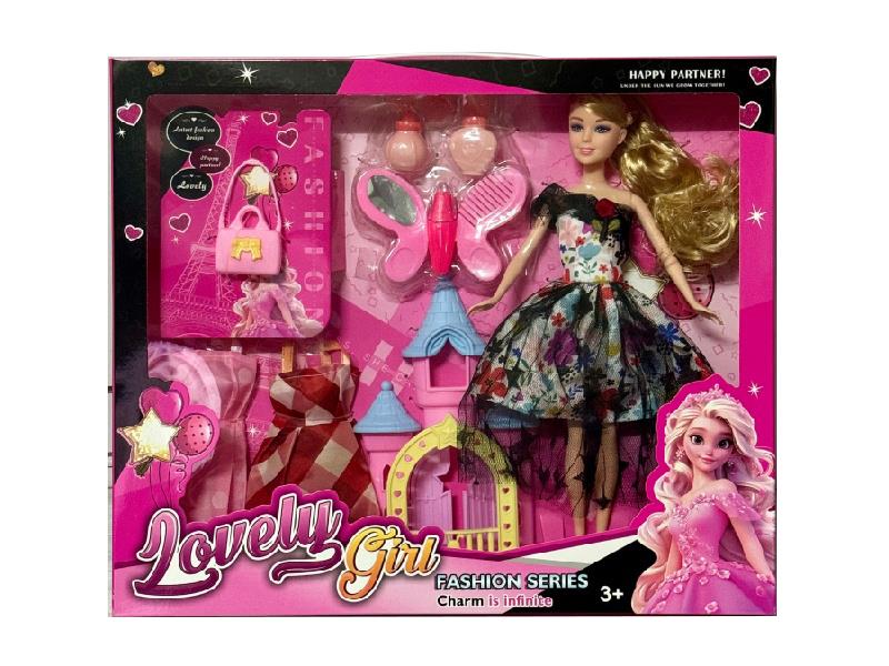 11.5" Solid Doll With Adornment Toys, Dress Up Set