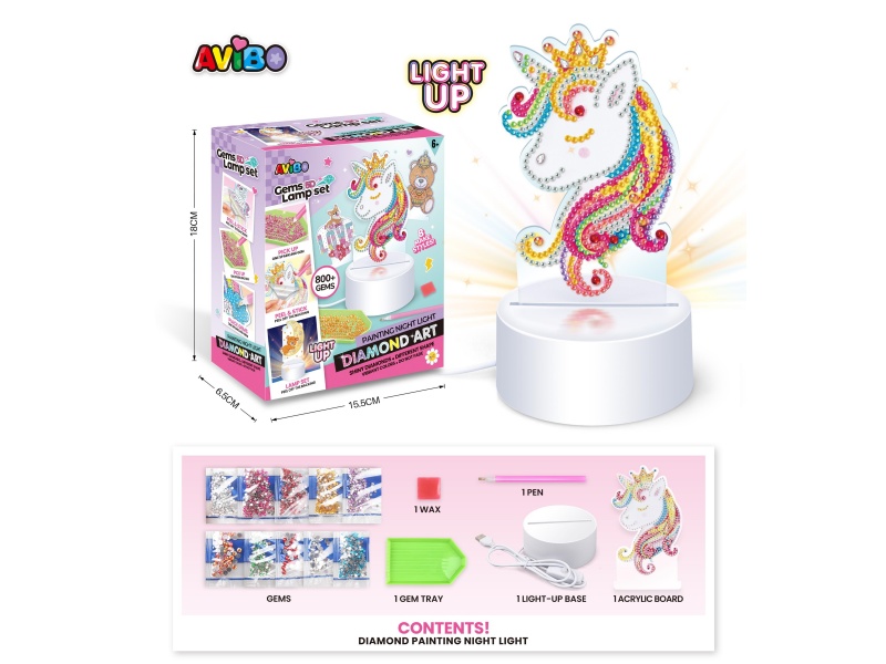 Diamond Painting Unicorn LED Night Light