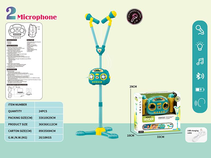 Dual Microphone Karaoke Speaker With Bluetooth, Lights, Music