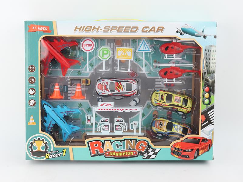 Pull Back Airplane Pull Back Car Set