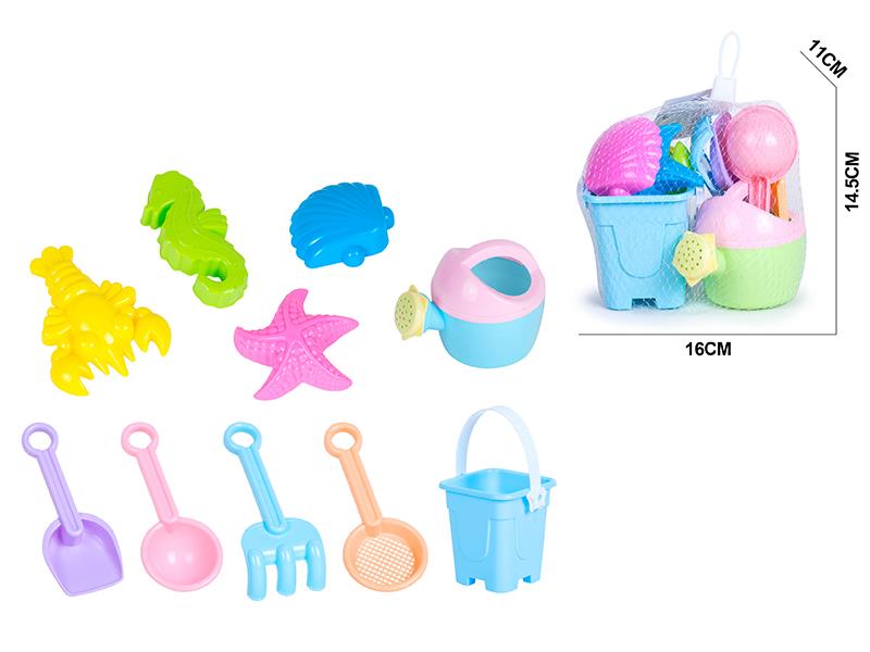 Beach Bucket Sea Animal Sand Mold Set 10pcs