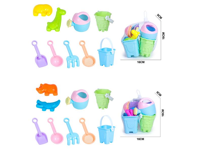 Beach Bucket Animal Sand Mold Set 9pcs