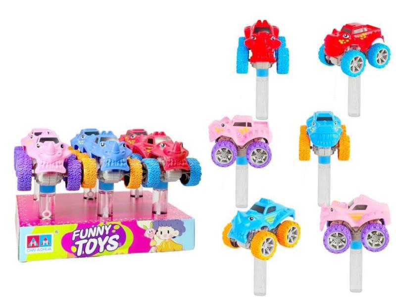 Colorful Wheel Dinosaur Inertial Car (Bubble Stick)6 pcs