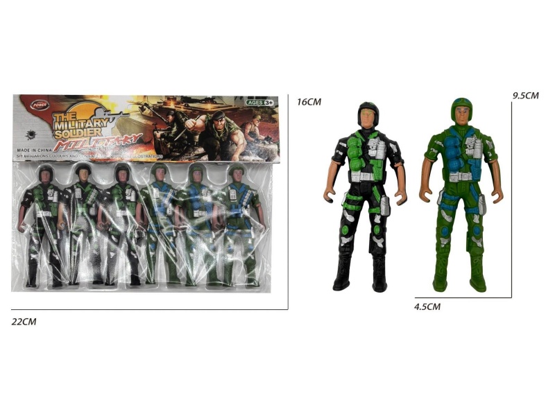 6 Soldiers (Black/Green)