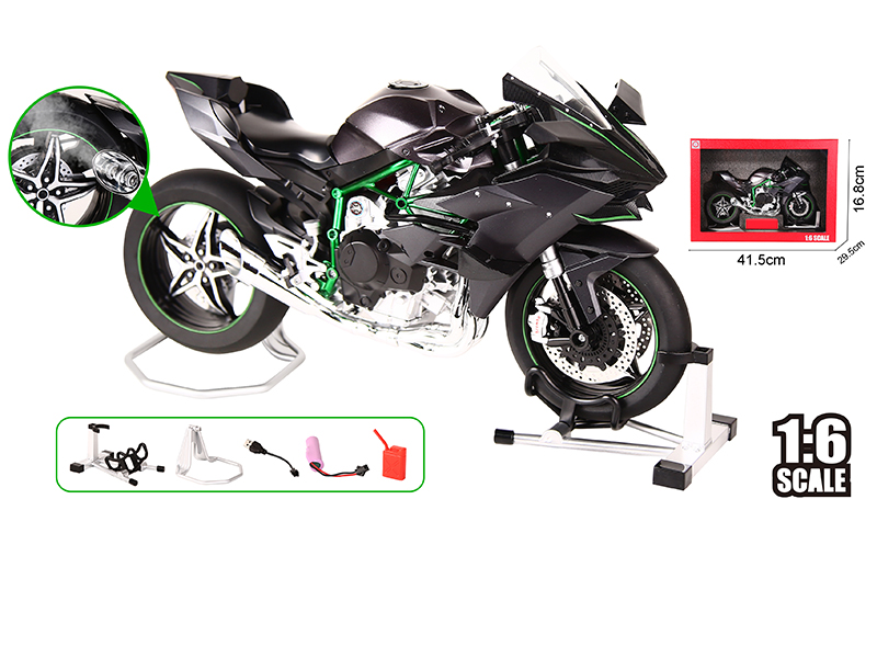 1:6 Slide Alloy Motorcycle Silver Grey Racing Track Edition