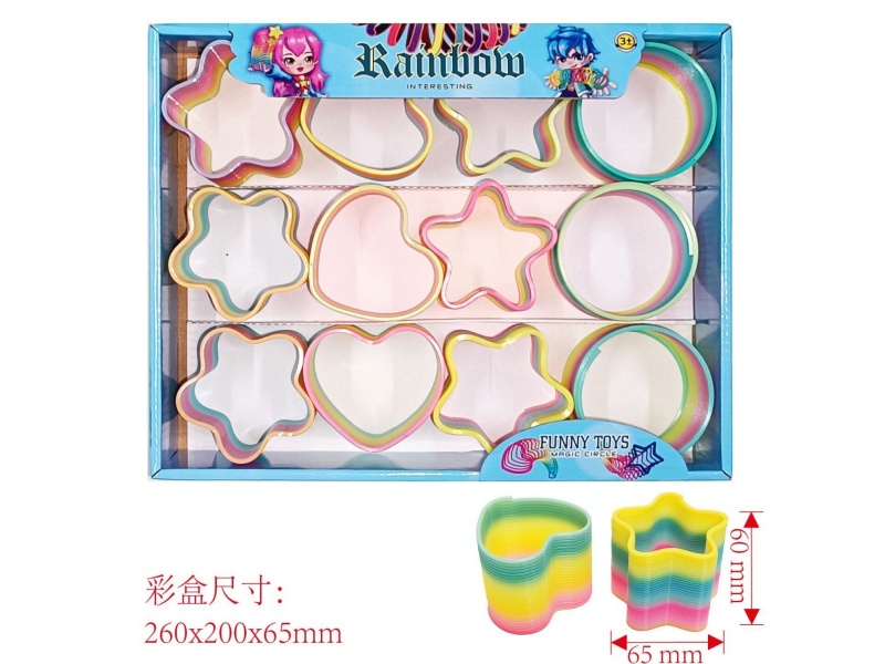 Rainbow Ring Gold Powder Strange Shape (Mixed) (12Pcs)