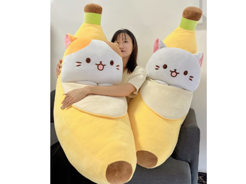 36" Plush Banana Cat Throw Pillow