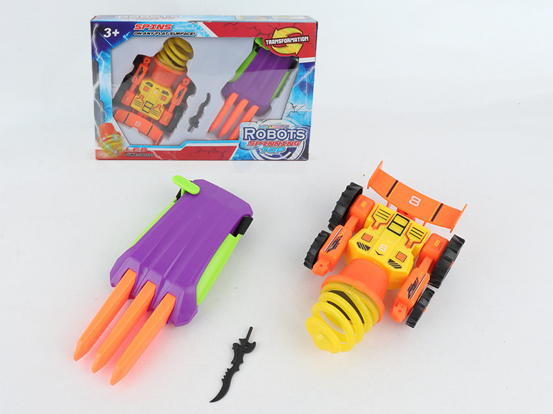 Robots Spining Top Toy + Wolf Claw Radish Knife Children's Finger Toy