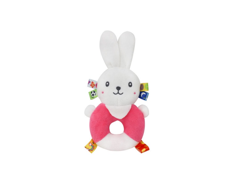Bb Called The Pink Rabbit Baby Soothing Plush Hand-Cranked Ring