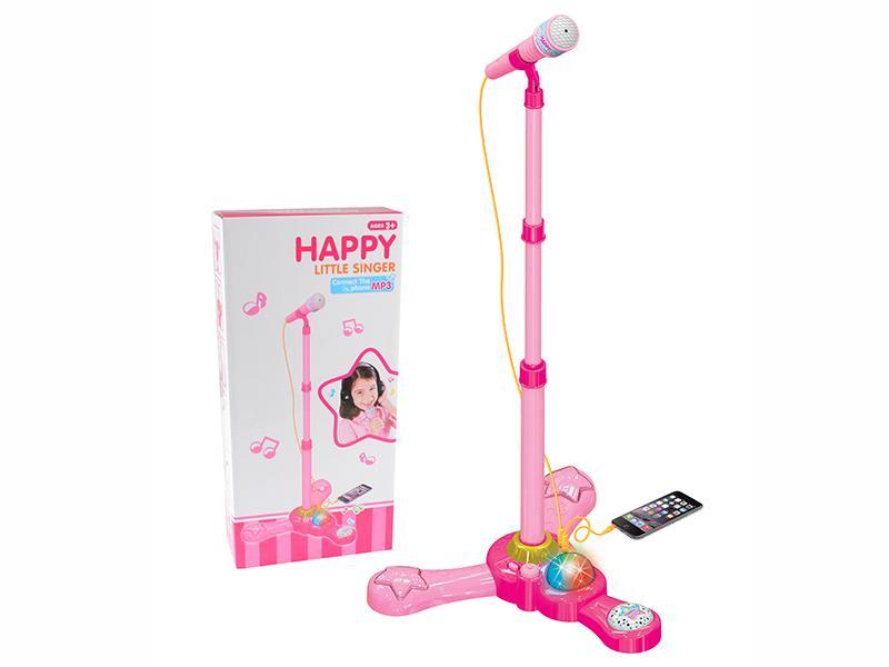 Girl Microphone Karaoke With Light And Music
