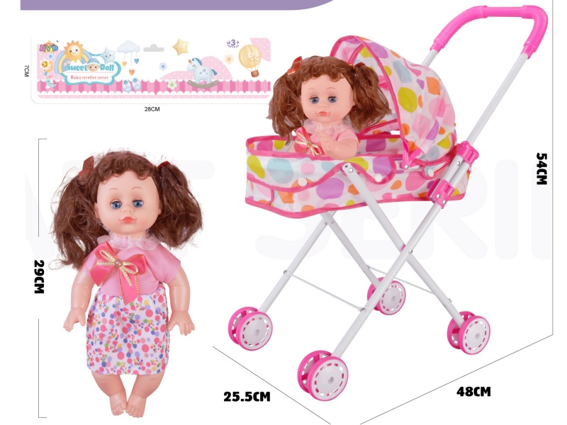 An Iron Trolley With A 16-Inch Doll