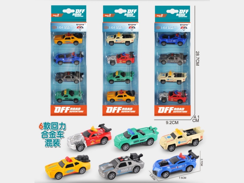 1;64 Pull Back Die-cast Police Car