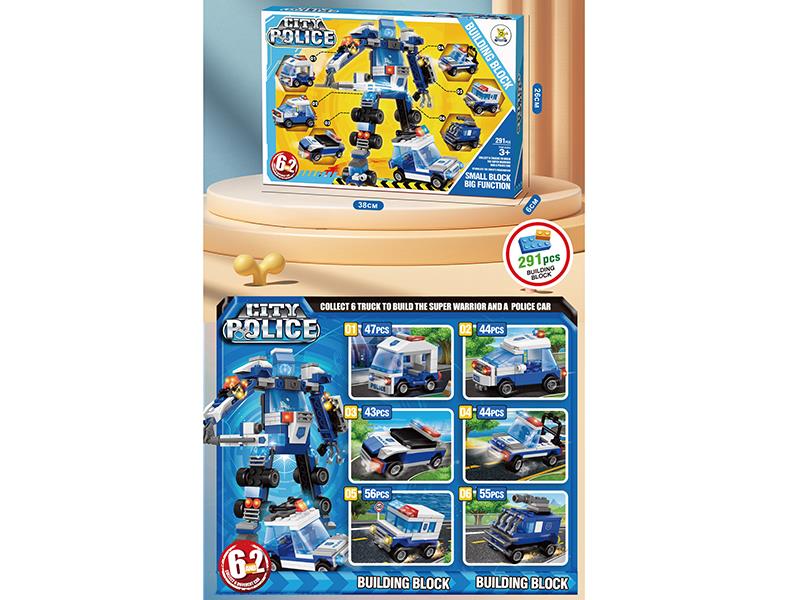 6 In 1 Police Series Small Particle Building Blocks