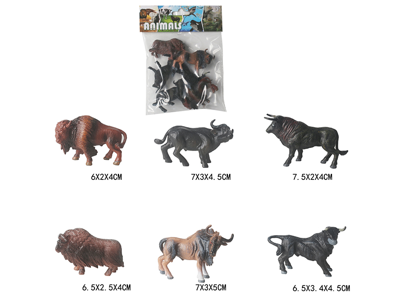 Solid Mini Cattle Set 6pcs