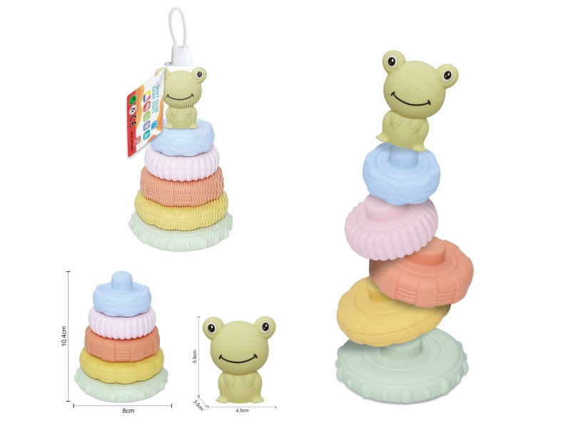 Soft Plastic Animal Stacking Toy(Frog) 6pcs
