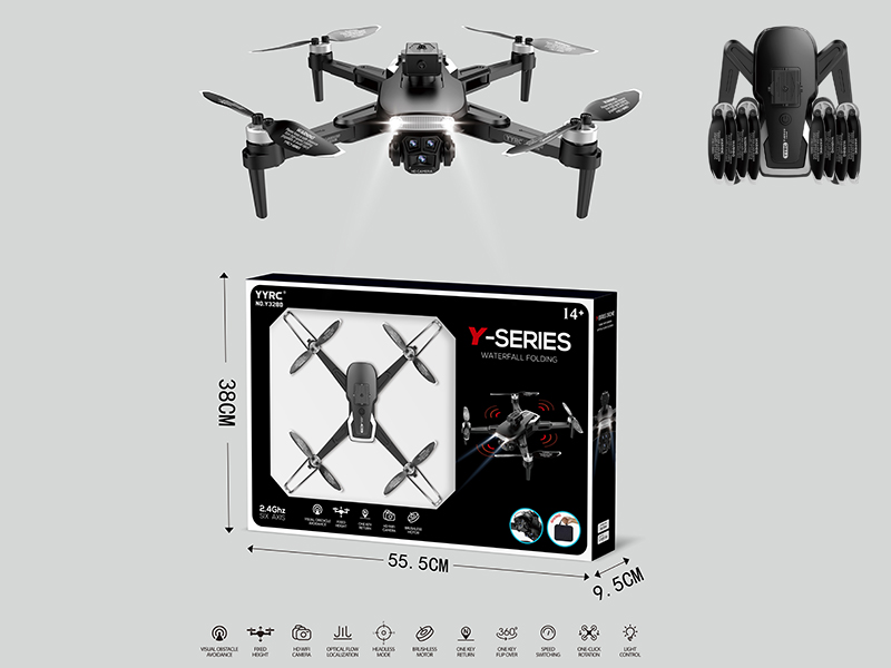 2.4G R/C Brushless Motor, Optical Flow Localization,Dual WiFi Cameras,  Folding Aerial Photography Drone